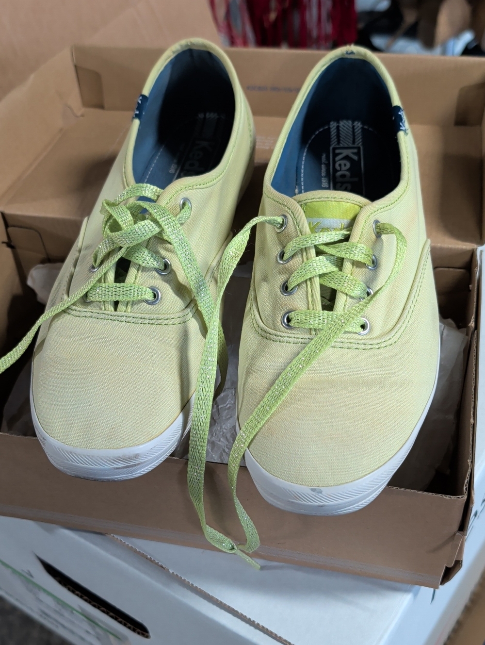 Lime Green Champion Keds Canvas Oxford Sneakers